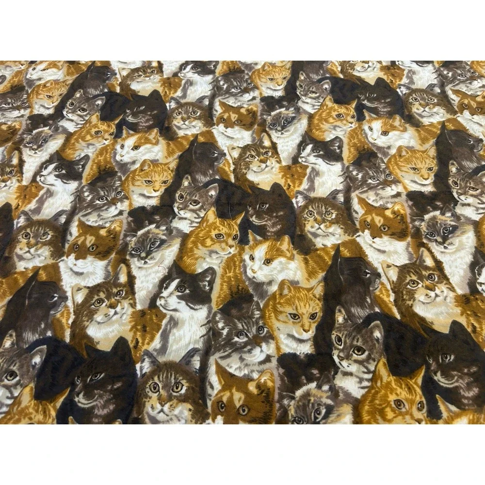 3ft x 2ft of Cats Feline Kitten all over Print Fabric David Textiles